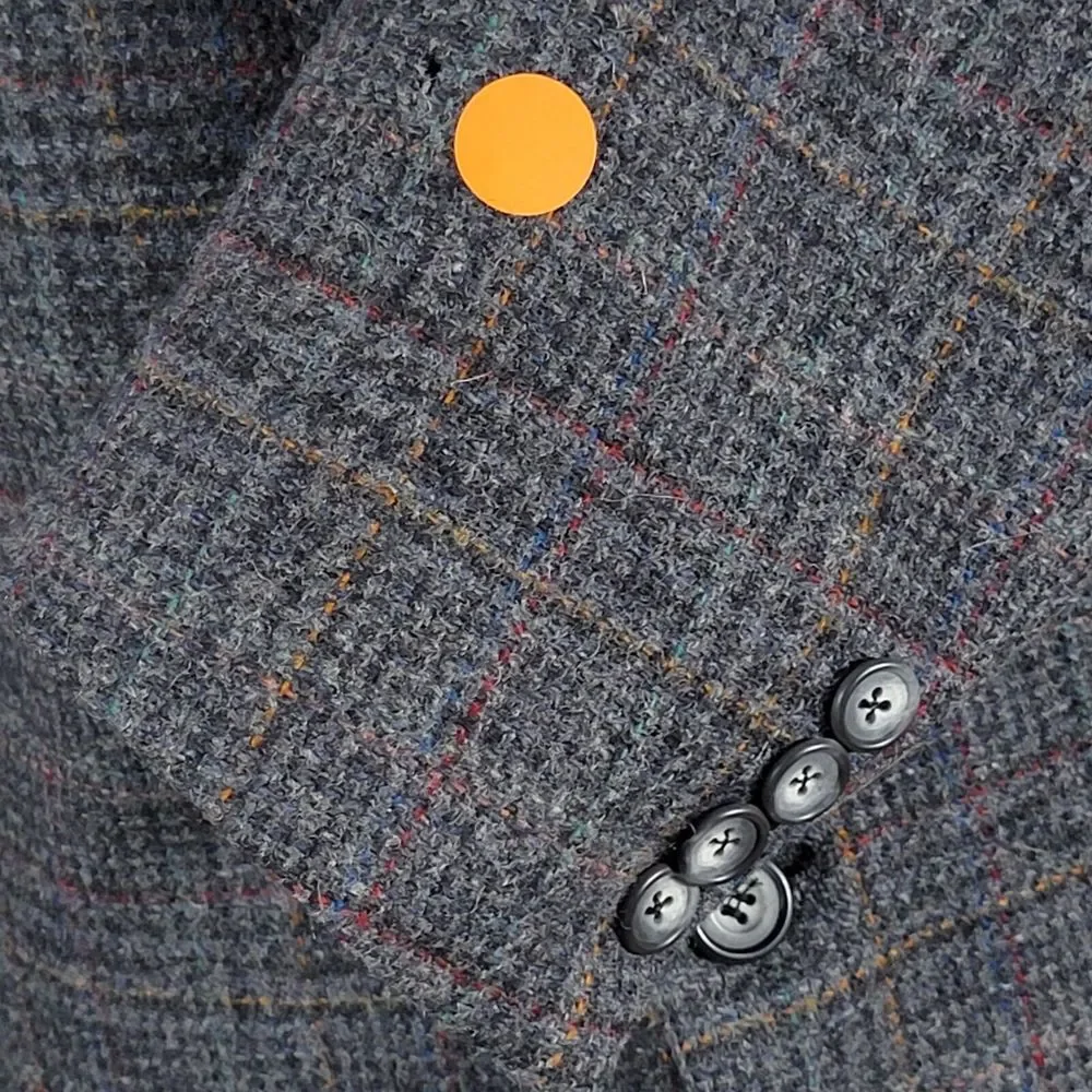 VTG John Alexander Men's Tweed Sport Coat Blazer‎ Two Button Plaid Gray Sz 44R